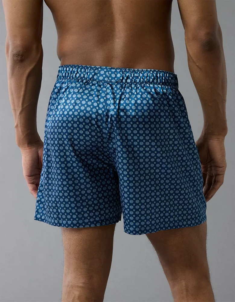 Caleçon boxeur à poche en satin imprimé pour hommes AEO