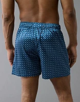 Caleçon boxeur à poche en satin imprimé pour hommes AEO
