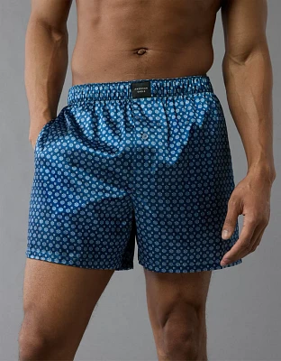 Caleçon boxeur à poche en satin imprimé pour hommes AEO