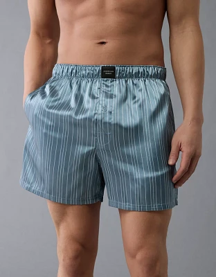 AEO Men's Striped Satin Pocket Boxer Short