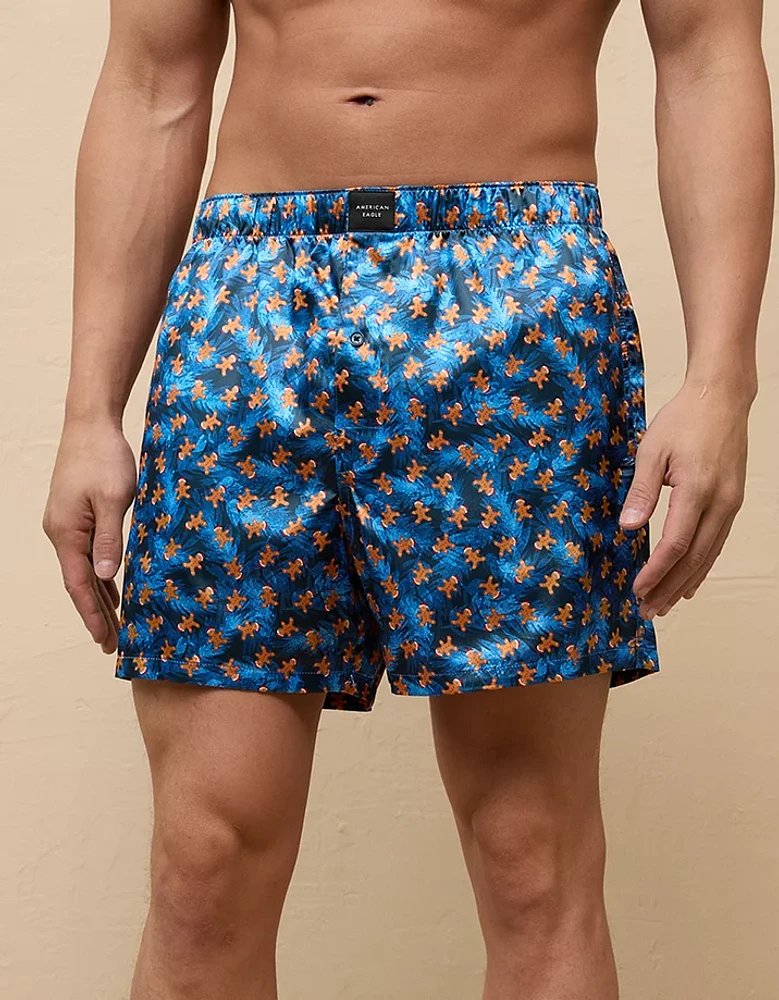 AEO Winter Branches Satin Pocket Boxer Short