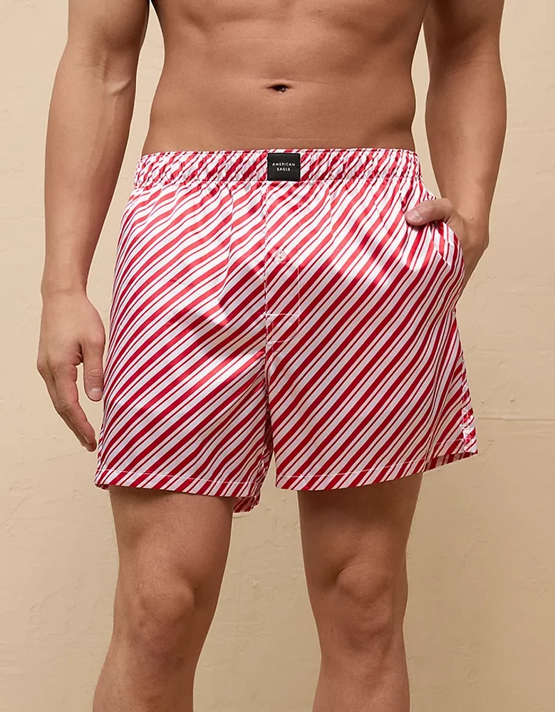 AEO Candy Canes Satin Pocket Boxer Short