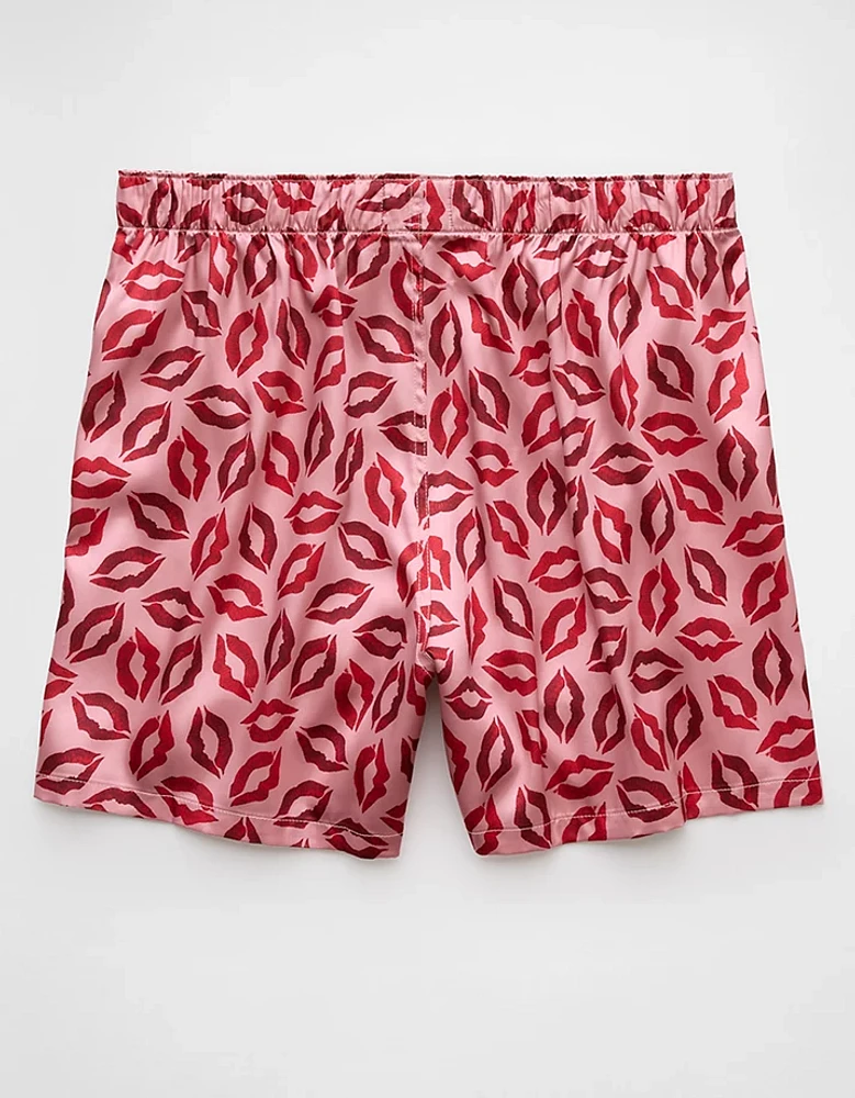 AEO Men's Valentine's Day Kisses Satin Pocket Boxer Short