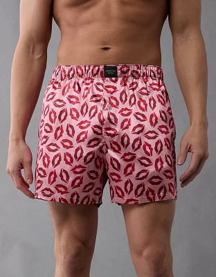 AEO Men's Valentine's Day Kisses Satin Pocket Boxer Short