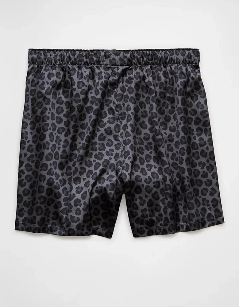 AEO Men's Leopard Satin Pocket Boxer Short