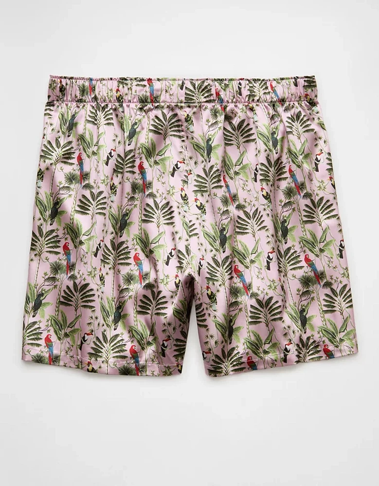 AEO Men's Bird Tapestry Satin Pocket Boxer Short