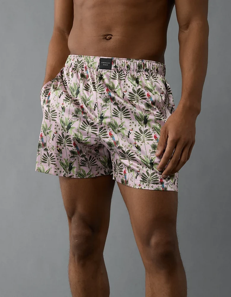 AEO Men's Bird Tapestry Satin Pocket Boxer Short