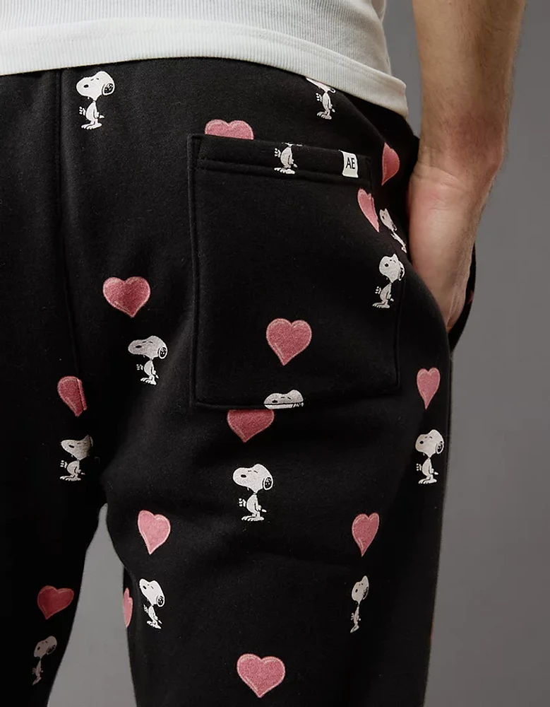 Pantalon de détente en flanelle Snoopy la Saint-Valentin AE