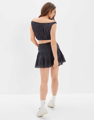 AE Tie-Waist Tiered Mini Skirt