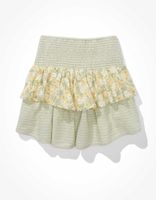 AE Mixed Print Tiered Mini Skirt