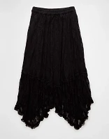 AE High-Waisted Handkerchief Hem Lace Maxi Skirt