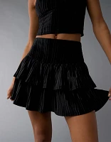 AE Velvet Tiered Mini Skirt