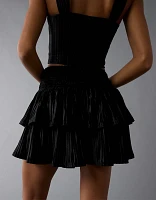 AE Velvet Tiered Mini Skirt