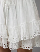 AE High-Waisted Embroidered Ruffle Mini Skirt