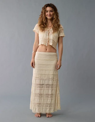 AE High-Waisted Lace Maxi Skirt