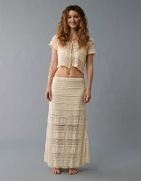 AE High-Waisted Lace Maxi Skirt