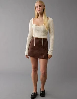 Jupe-short en tricot tendance à carreaux AE