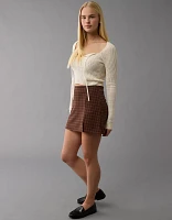 Jupe-short en tricot tendance à carreaux AE