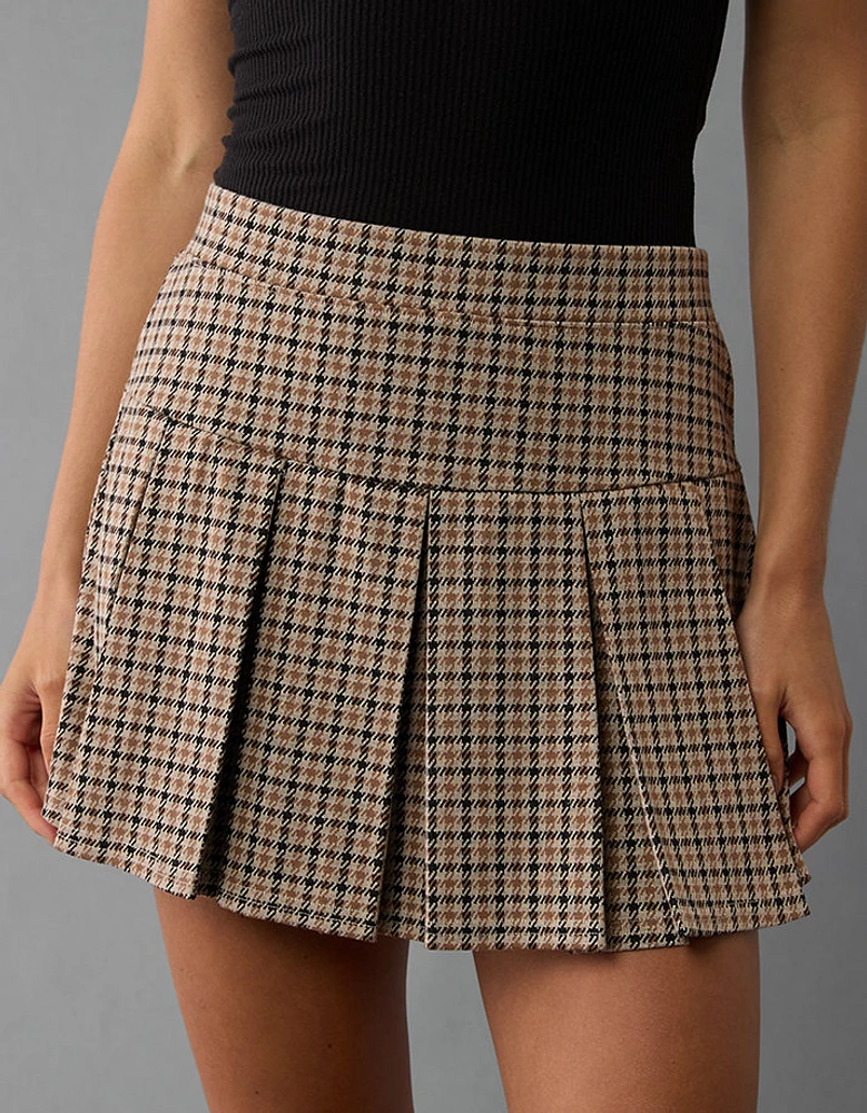 Jupe-short à carreaux en tricot tendance plissée AE