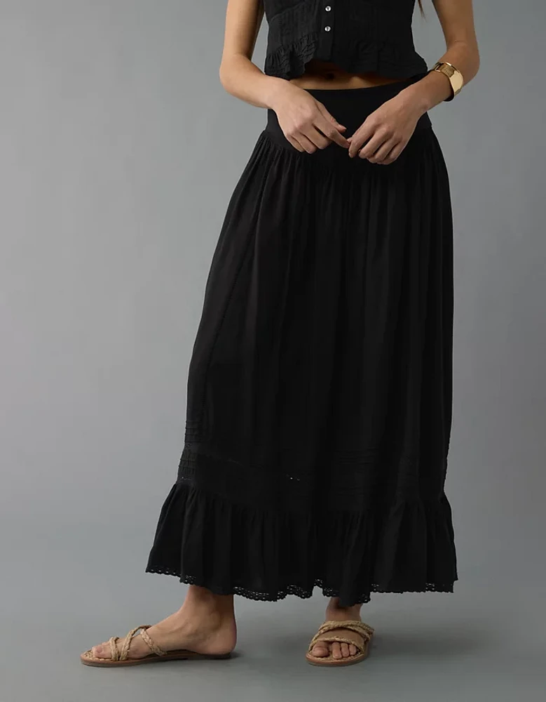 AE High-Waisted Ruffle Maxi Skirt