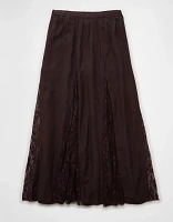 Jupe-short longue avec élément en dentelle à taille haute AE