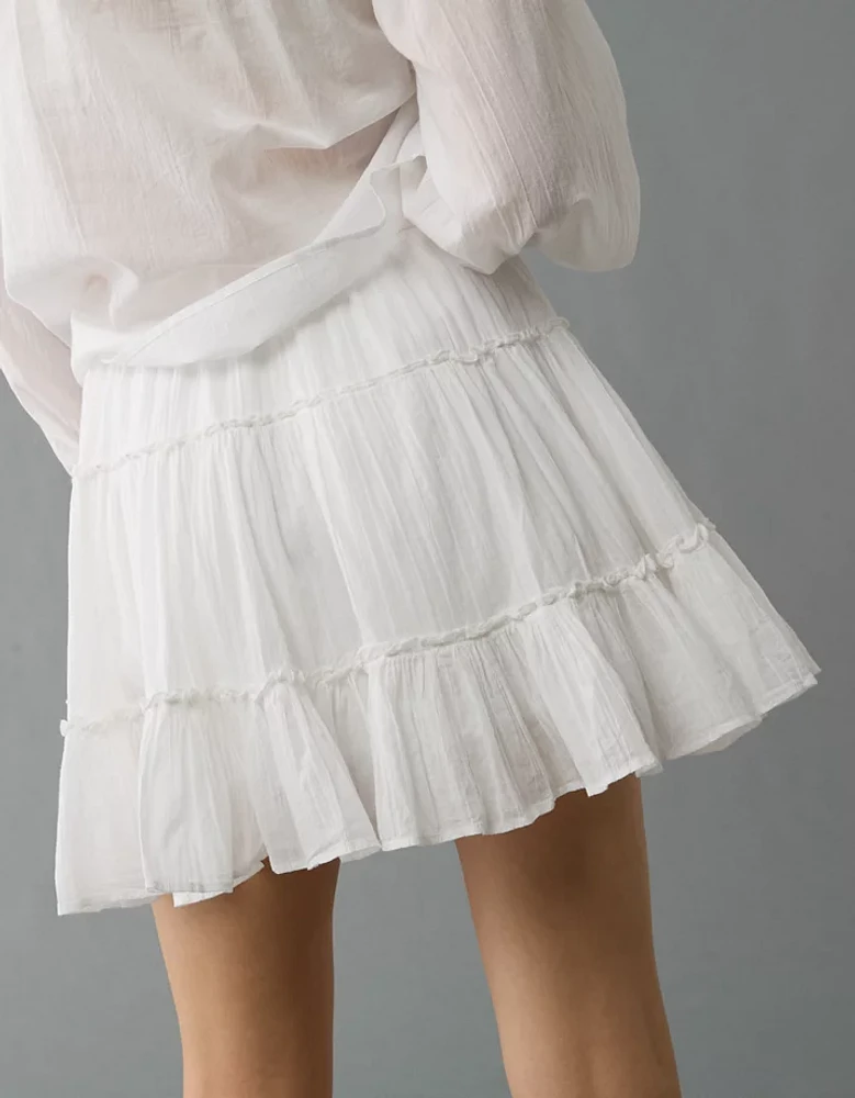 AE High-Waisted Tiered Mini Skirt