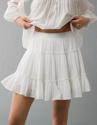 Minijupe à taille haute étagée AE