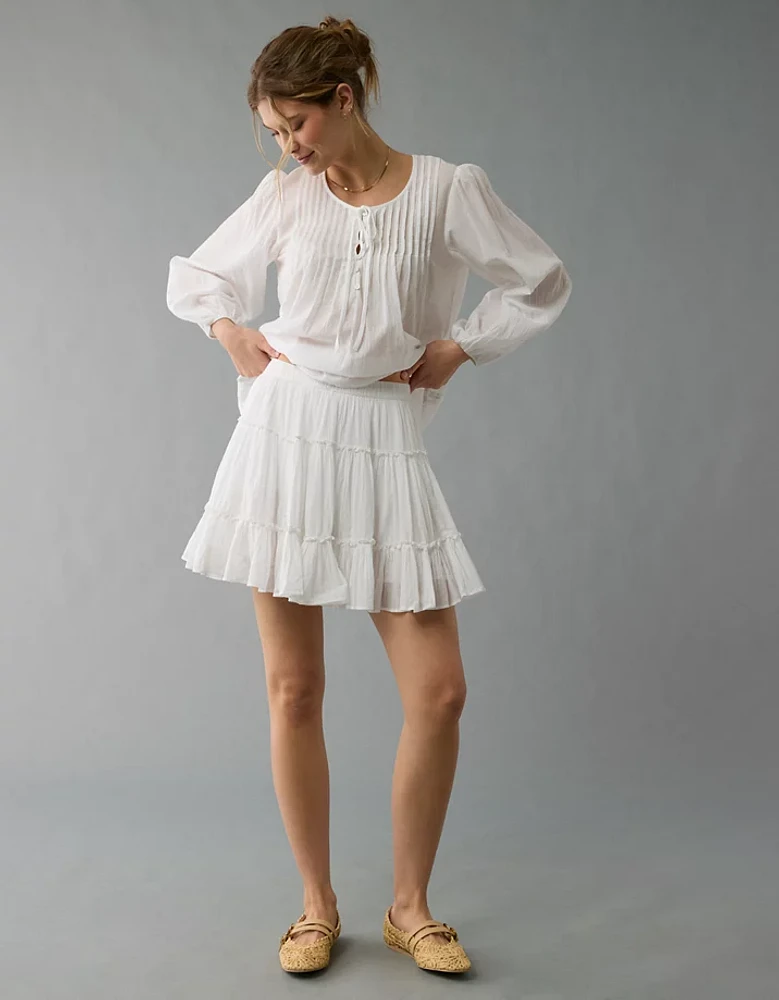 AE High-Waisted Tiered Mini Skirt