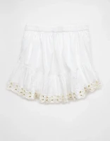 AE High-Waisted Embroidered Eyelet Mini Skirt