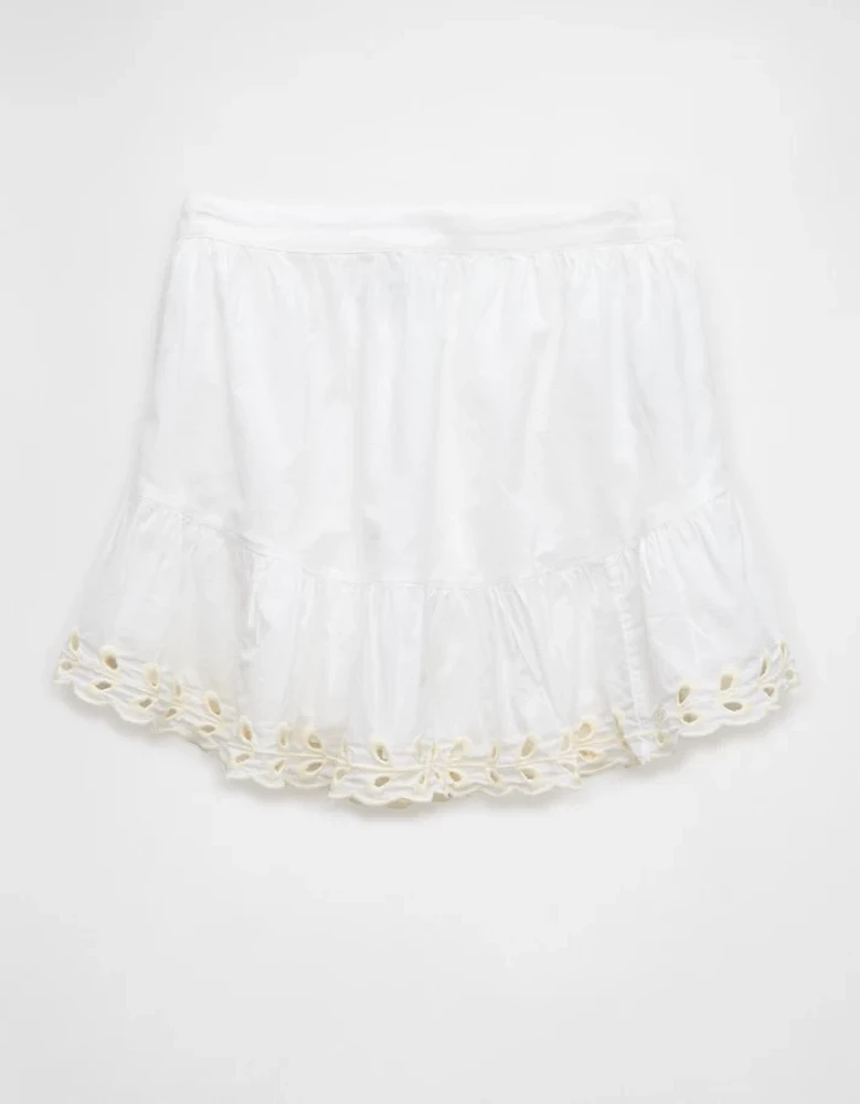 AE High-Waisted Embroidered Eyelet Mini Skirt