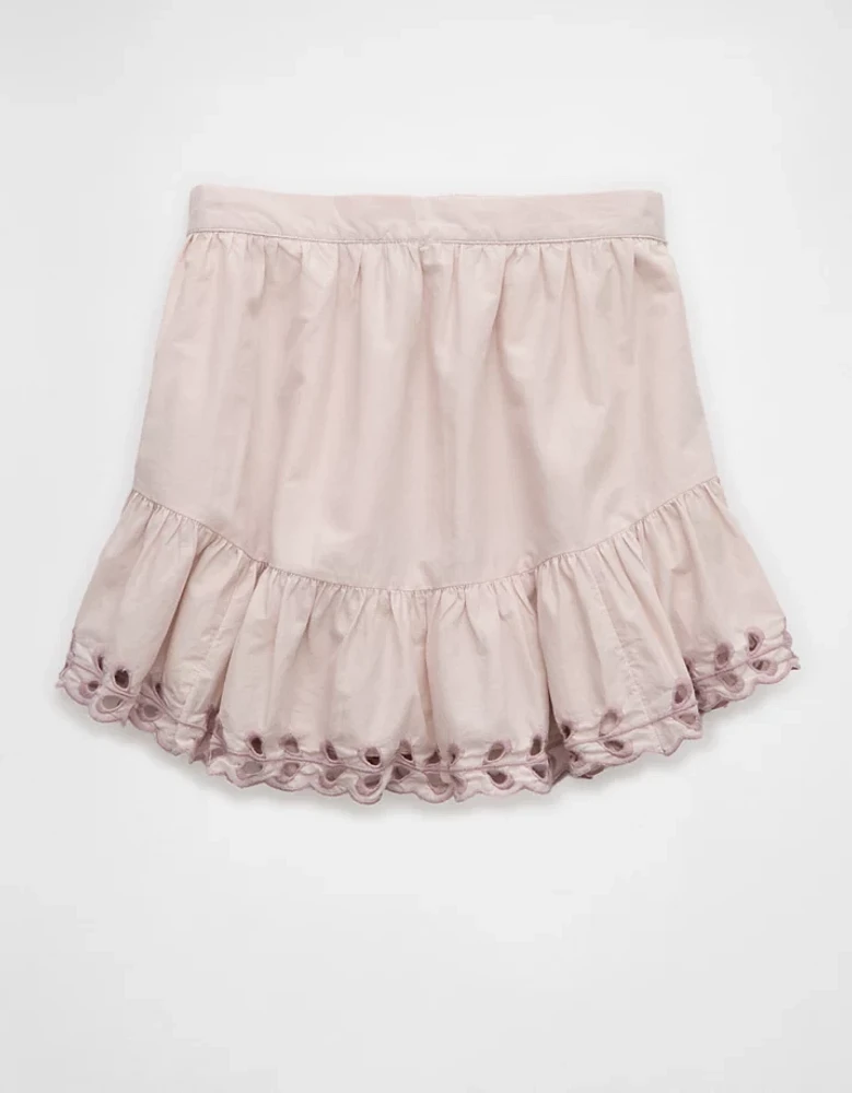 AE High-Waisted Embroidered Eyelet Mini Skirt
