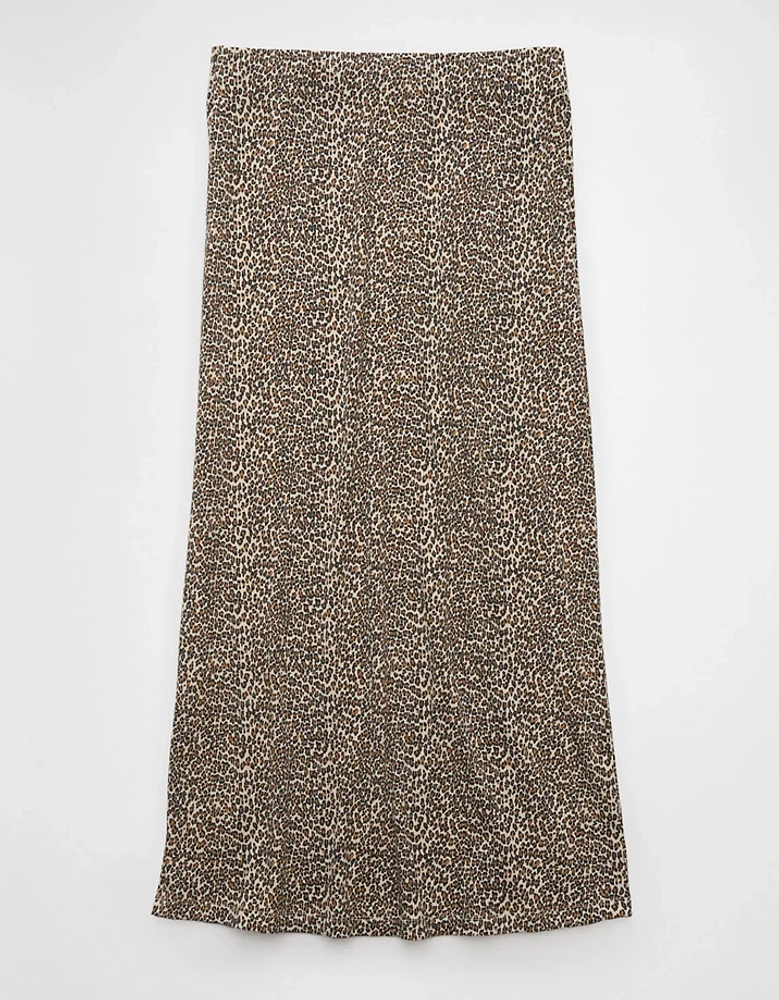 AE High-Waisted Leopard Column Maxi Skirt