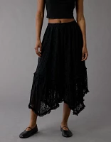 AE Lace Handkerchief Hem Maxi Skirt