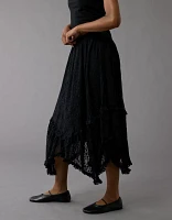 AE Lace Handkerchief Hem Maxi Skirt