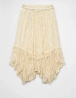 AE Lace Handkerchief Hem Maxi Skirt