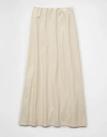 Jupe longue en mélange de lin à taille haute AE
