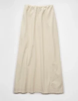 Jupe longue en mélange de lin à taille haute AE