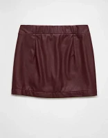 AE High-Waisted Vegan Leather Mini Skort