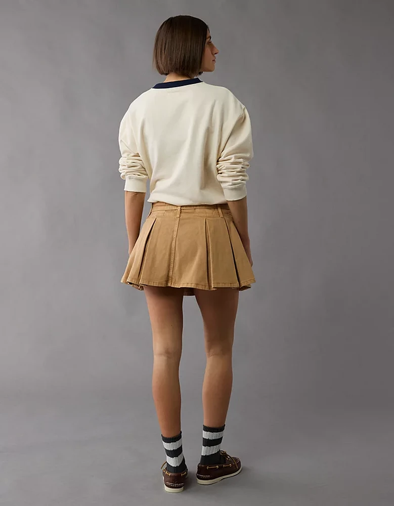 Minijupe-short plissée extensible à taille mi-basse AE