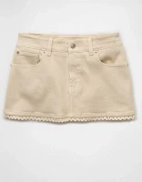 Jupe-short en denim au crochet à taille basse extensible AE