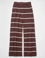 Pantalon rayé à jambe large en tricot AE