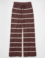 Pantalon rayé à jambe large en tricot AE