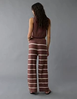Pantalon rayé à jambe large en tricot AE
