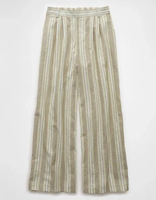 AE Linen-Blend High-Waisted Wide-Leg Pant