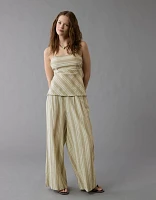 AE Linen-Blend High-Waisted Wide-Leg Pant