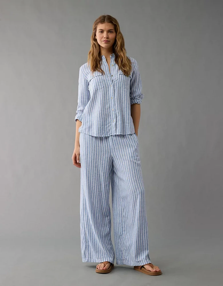 AE Weekend Vibes Linen-Blend Pull-On Pant