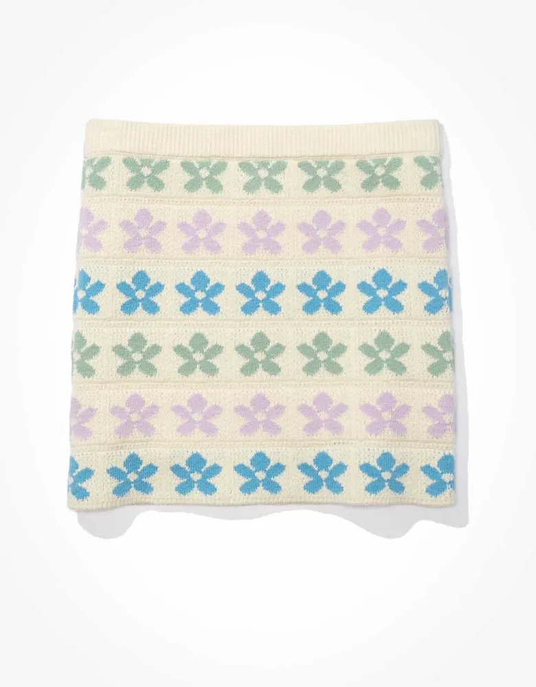 AE Floral Sweater Mini Skirt