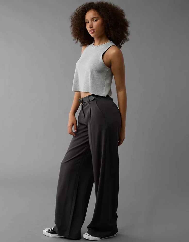 Pantalon coquelicot à taille très haute en rondeur AE