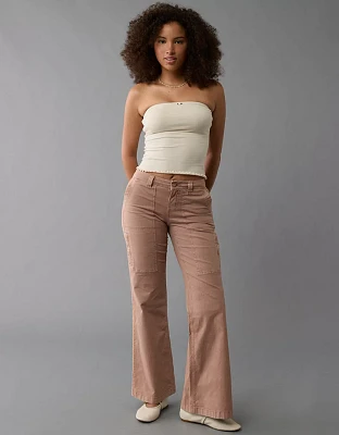 Pantalon évasé ample à taille basse incurvé et extensible AE