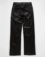 AE Stretch Curvy Vegan Leather High-Waisted Stovepipe Pant